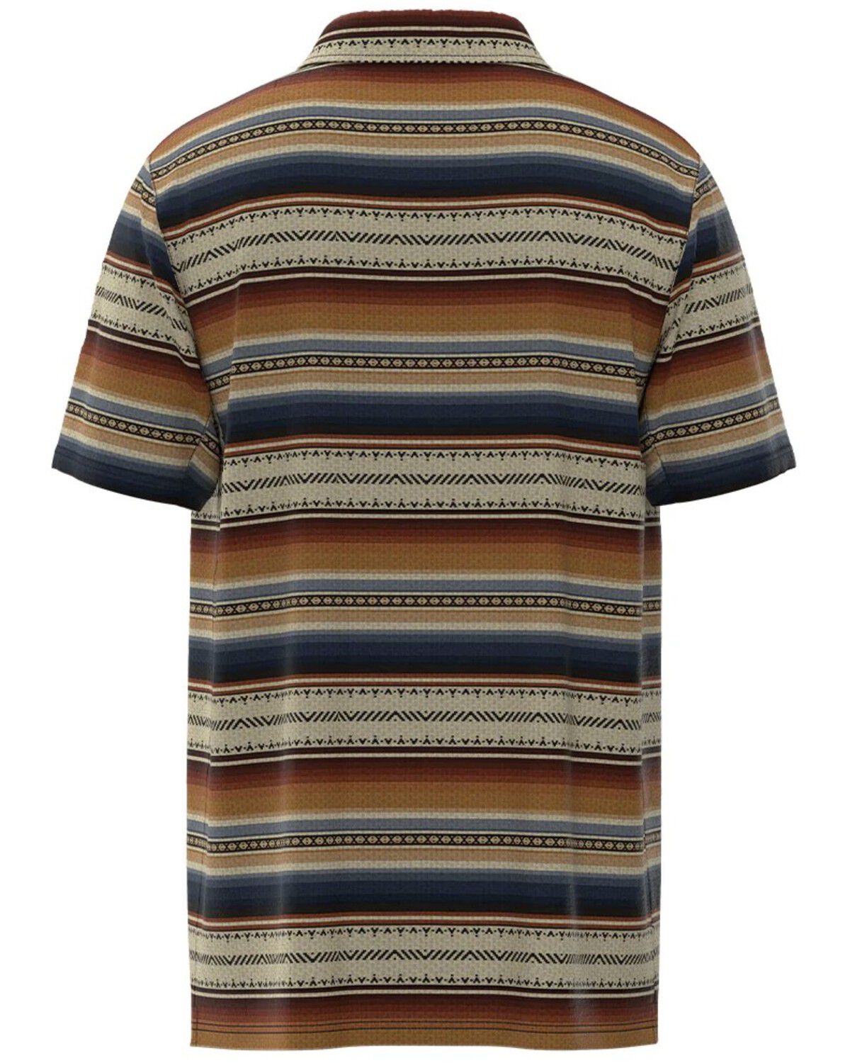 Image #2 - Hooey Boys' The Weekender Serape Striped Print Short Sleeve Button-Down Polo Shirt, Orange, hi-res