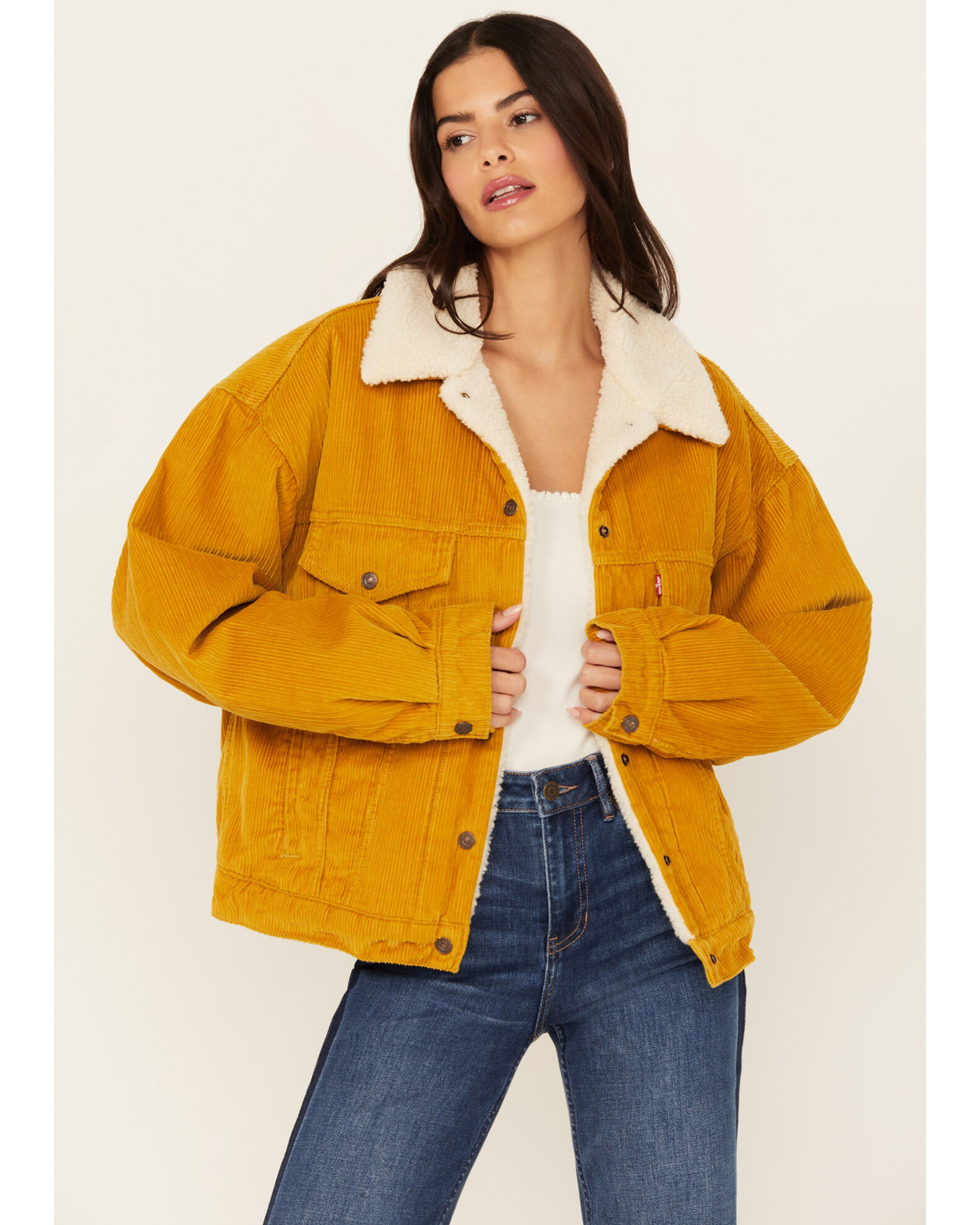 Corduroy sherpa jacket clearance women's