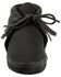 Minnetonka Fringed Soft Sole Moccasins, Black, hi-res