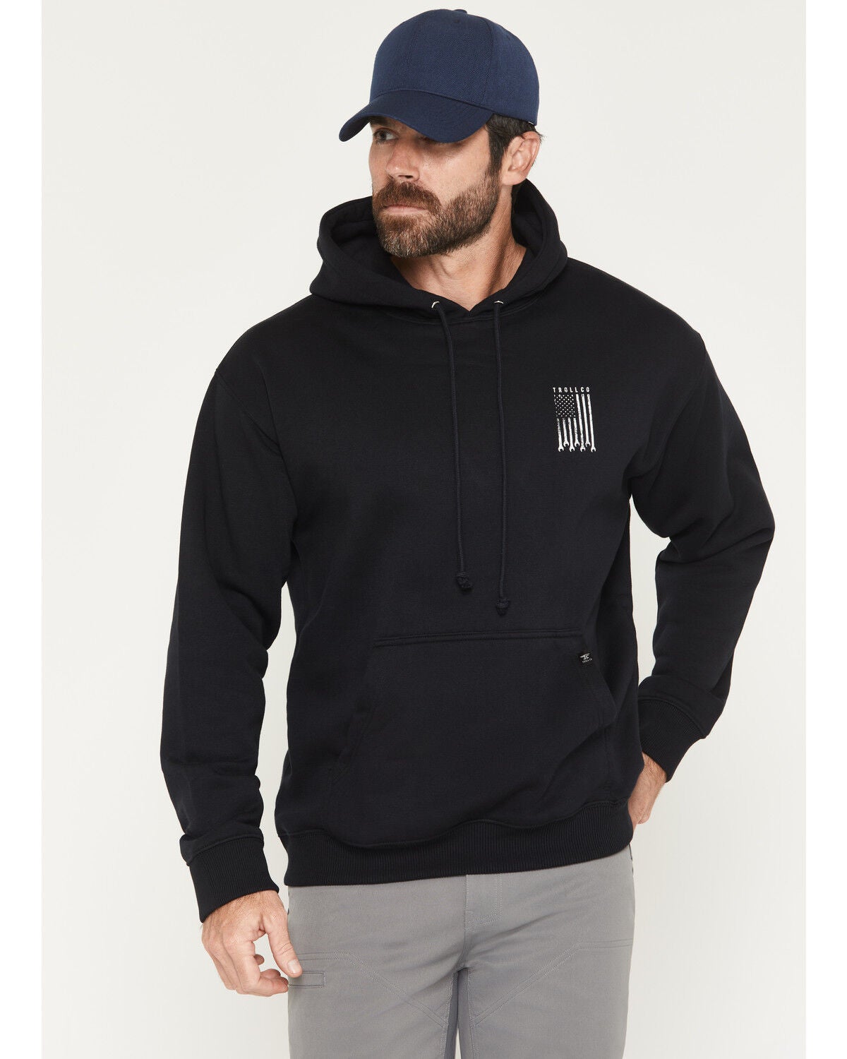 Image #2 - Troll Co Men's DHCM Flagship Hooded Sweatshirt, Black, hi-res