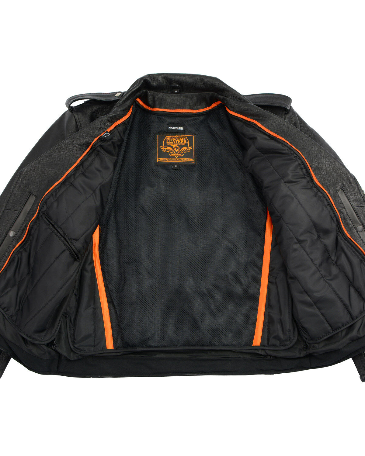 Image #4 - Milwaukee Leather Men's Classic Side Lace Concealed Carry Motorcycle Jacket, Black, hi-res