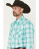 Image #2 - Wrangler Men's Logo Plaid Print Long Sleeve Snap Western Shirt, Turquoise, hi-res