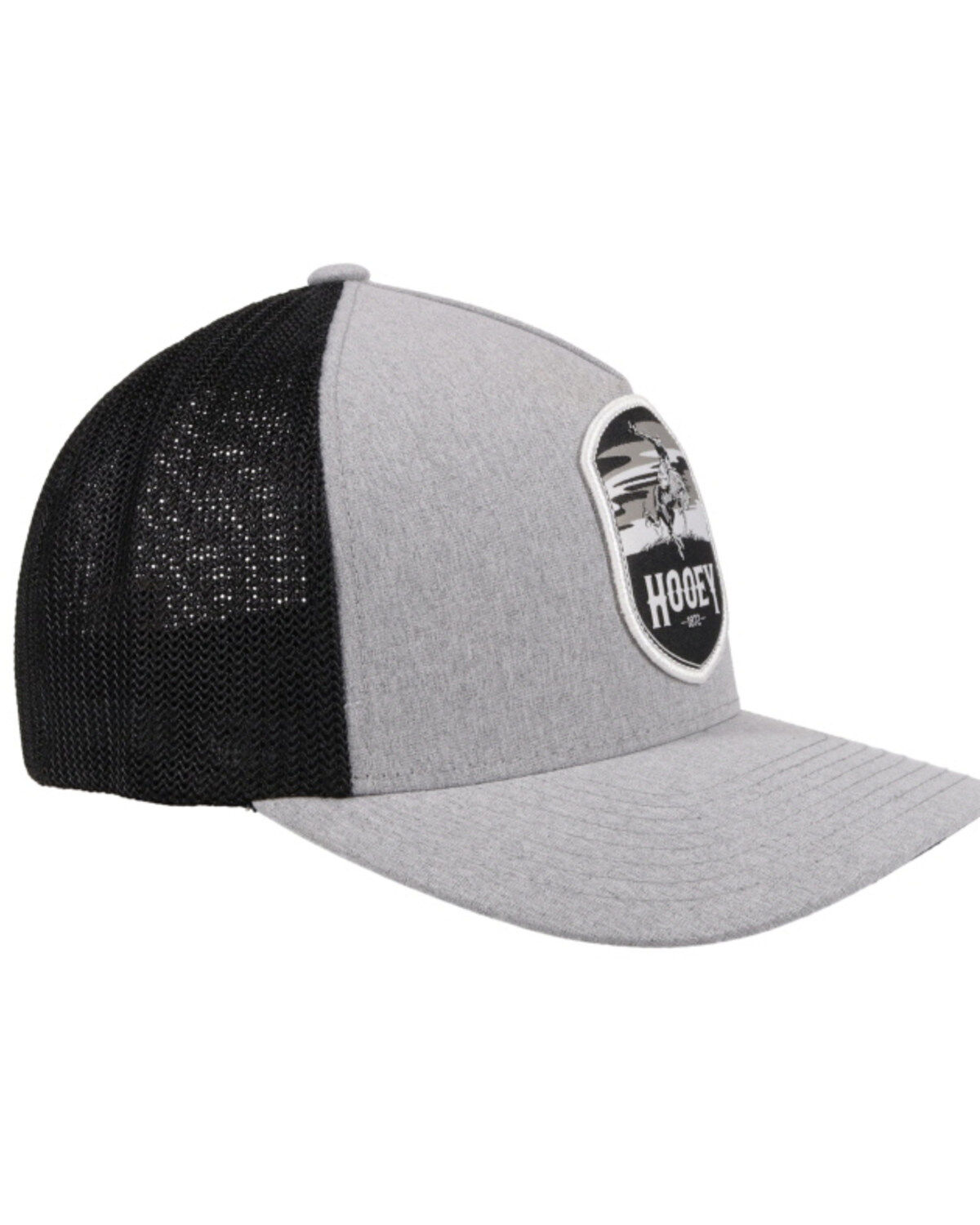Image #4 - HOOey Boys' Grey Cheyenne Patch Flex Fit Mesh Ball Cap , Grey, hi-res