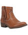 Image #1 - Dingo Women's Destry Studded Fringe Western Fashion Booties - Round Toe, Camel, hi-res