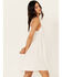 Image #2 - Beyond The Radar Women's Crochet Trim Mini Dress, White, hi-res