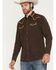 Image #1 - Moonshine Spirit Men's Front Stage Embroidered Solid Long Sleeve Snap Western Shirt, Dark Brown, hi-res