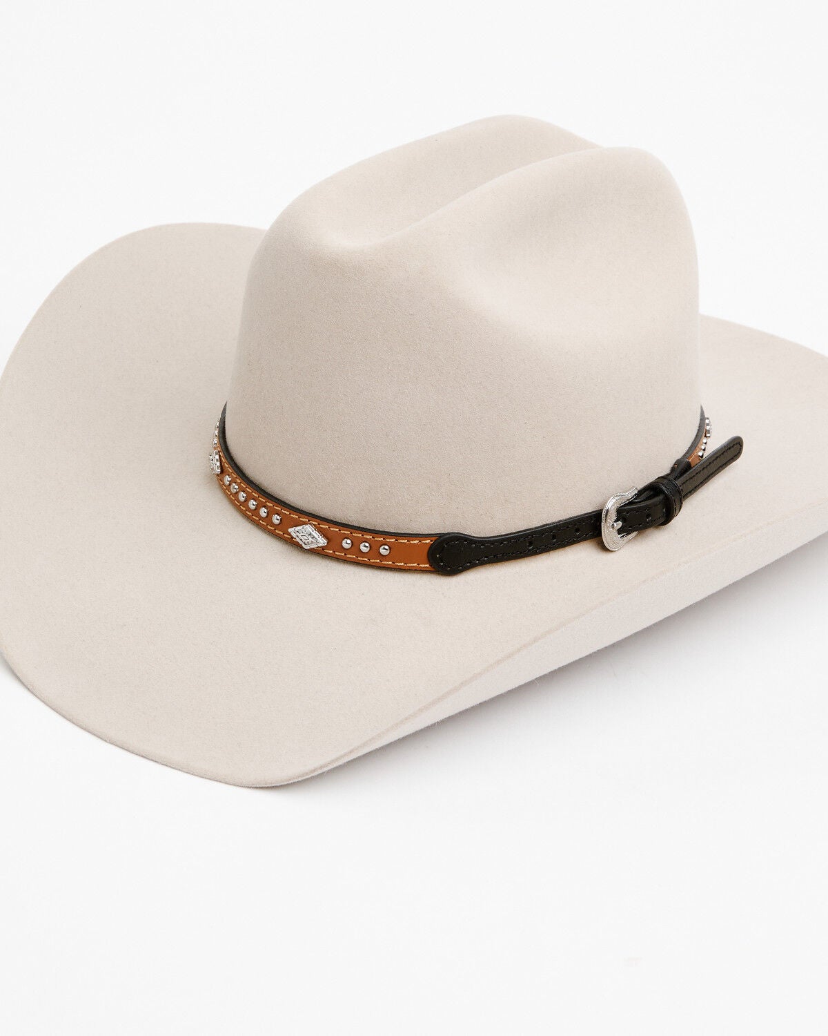 Image #1 - Cody James Silver Studs with Diamond Conchos Hat Band, Tan, hi-res
