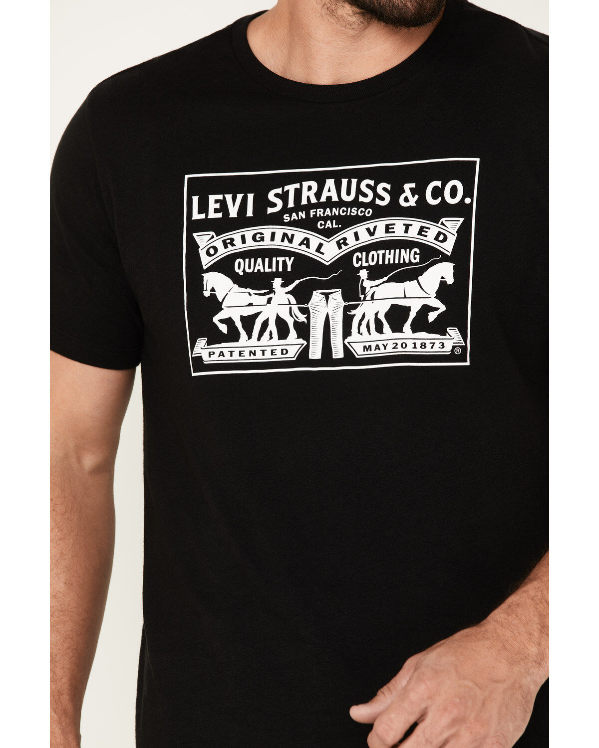 Image #3 - Levi's Men's Two Horse Graphic Short Sleeve T-Shirt, Black, hi-res
