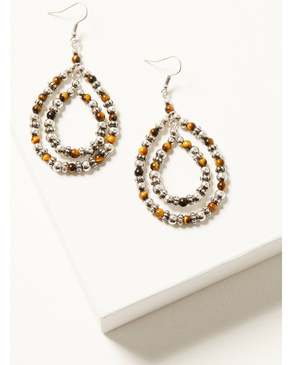 Shyanne Women's Juniper Sky Double Teardrop Earrings, Silver, hi-res