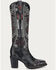 Image #2 - Corral Women's Studded Embroidery Tall Western Boots - Square Toe, Black, hi-res