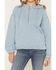Image #3 - Hooey Women's Half Zip Hooded Pullover, Blue, hi-res