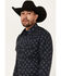 Image #2 - Gibson Trading Co Men's Shrapnel Geo Print Long Sleeve Snap Western Shirt, Navy, hi-res