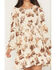 Image #3 - Wrangler Retro Women's Horses Conversational Print Long Sleeve Smocked Mini Dress, Cream, hi-res