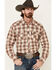 Image #1 - Outback Trading Co. Men's Brown Logan Performance Plaid Long Sleeve Western Flannel Shirt, Brown, hi-res