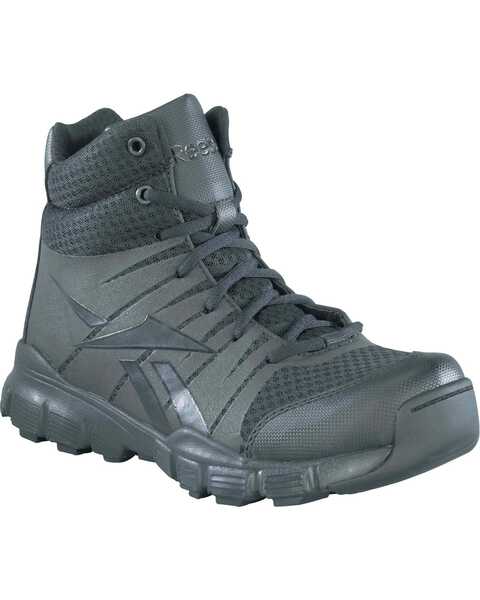 Reebok Men's Dauntless Tactical Side-Zip Work Boots, Black, hi-res
