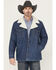 Image #1 - Wrangler Men's Sherpa Lined Denim Coat, Dark Medium Wash, hi-res