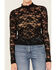 Panhandle Women's Floral Lace Long Sleeve Top, Black, hi-res