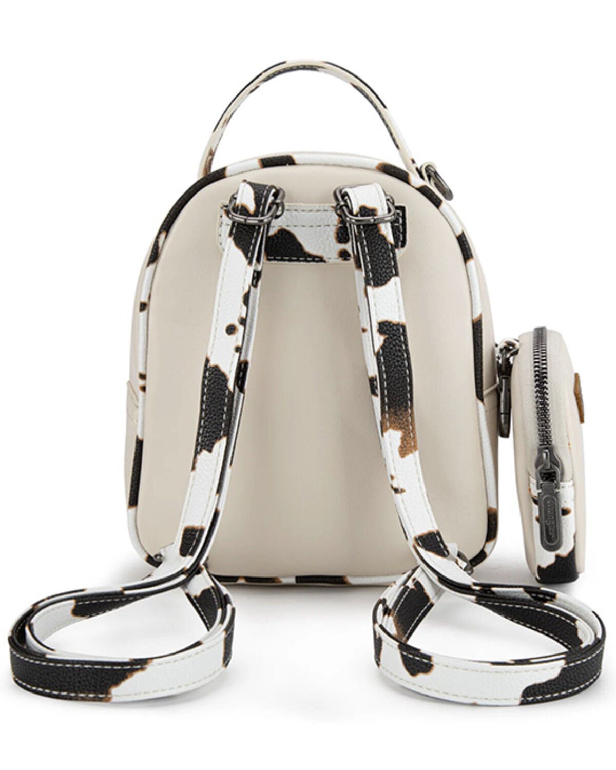 Image #3 - Wrangler Women's Cow Print Trim Mini Backpack with Coin Pouch, Tan, hi-res