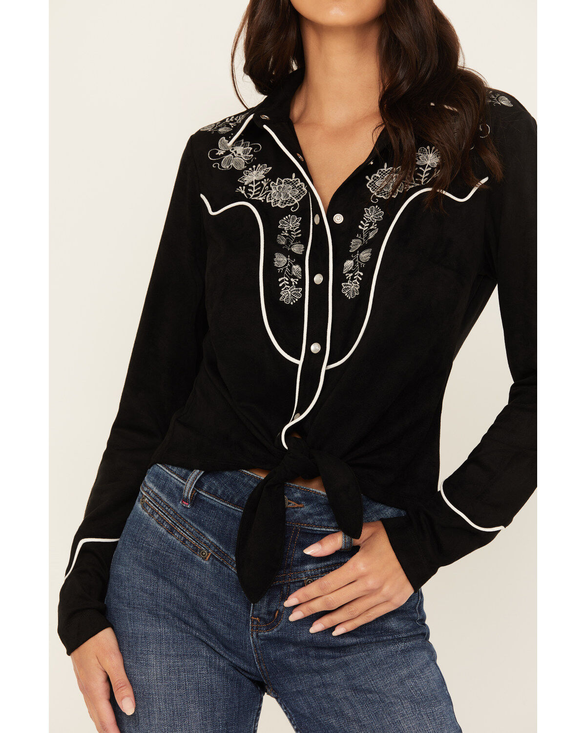 Image #4 - Idyllwind Women's Douglas Embroidered Western Knit Top, , hi-res