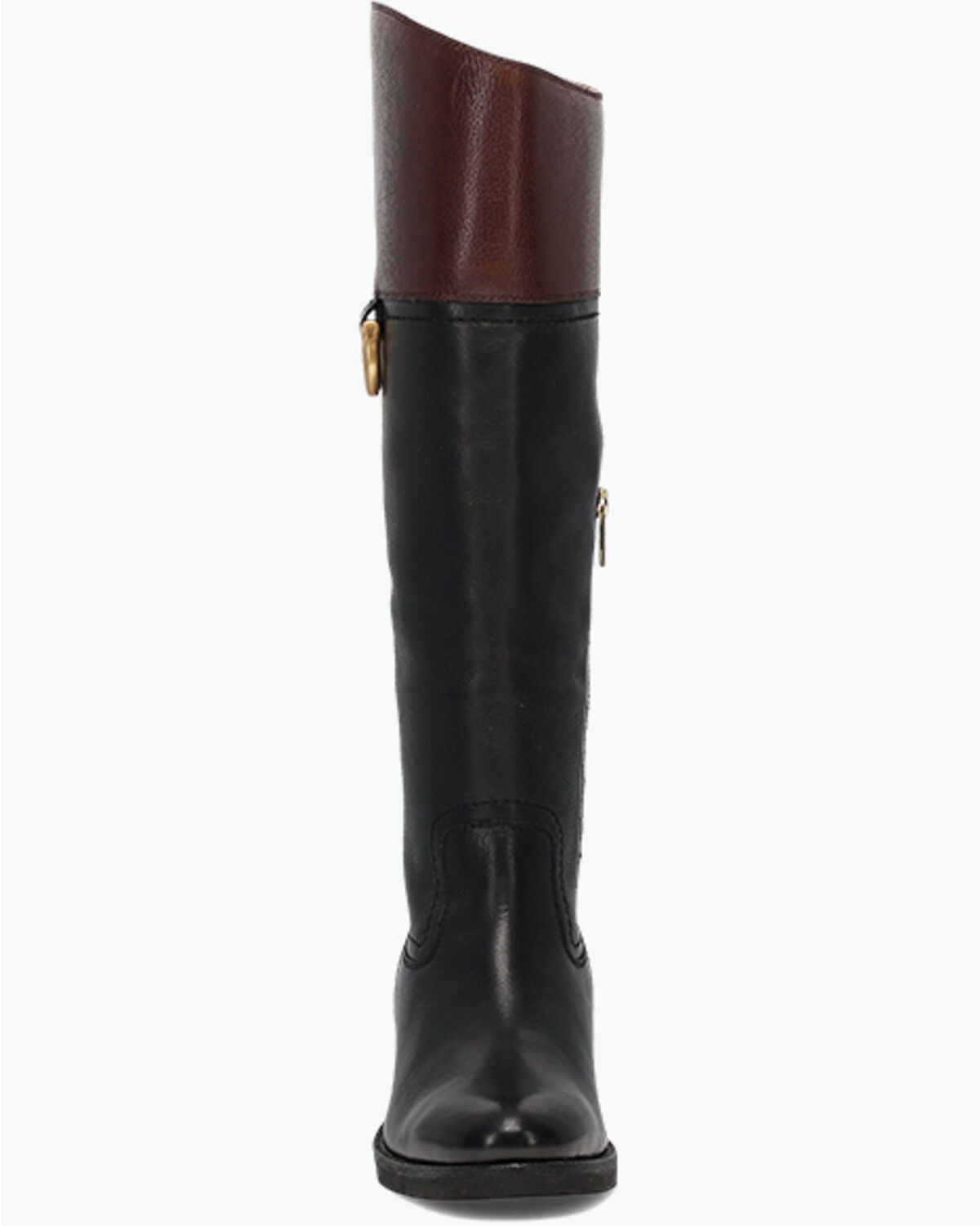 Image #4 - Frye Women's Quinn Riding Boots - Round Toe, Brown/black, hi-res