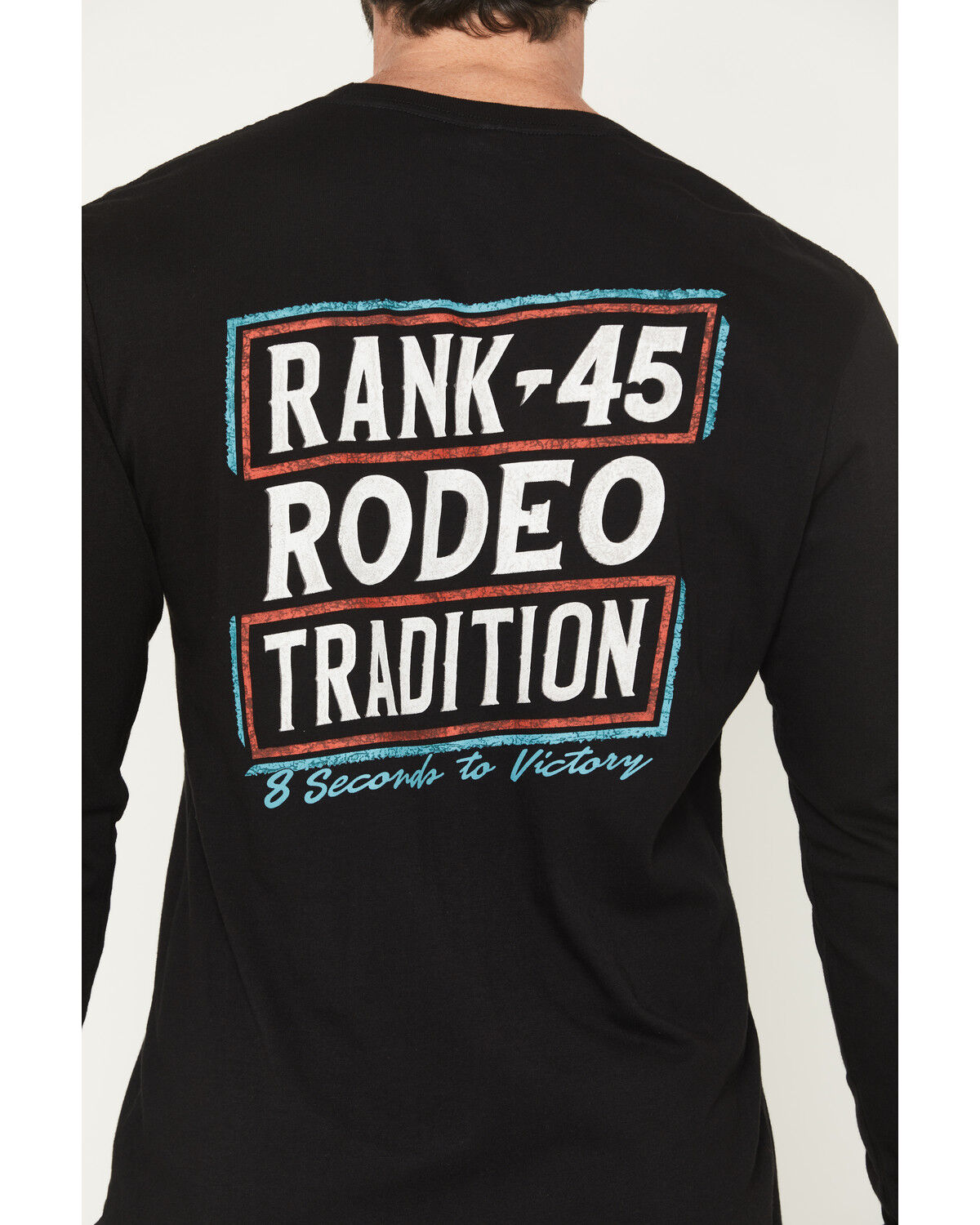 Image #4 - RANK 45® Men's Rodeo Tradition Long Sleeve Graphic T-Shirt, Black, hi-res