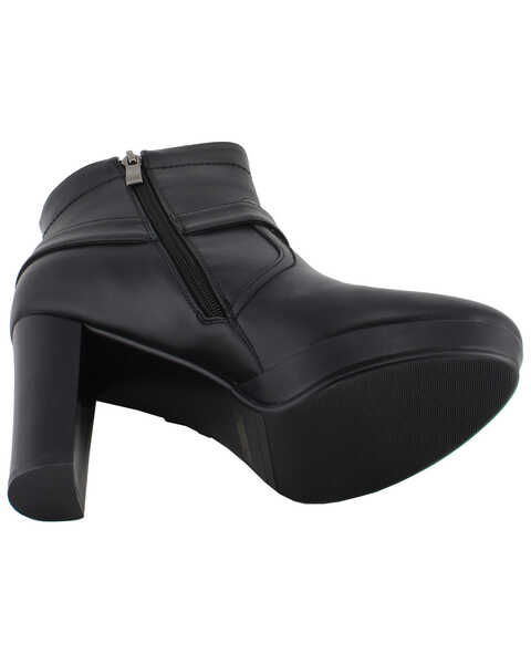 Image #6 - Milwaukee Leather Women's Block Heel Harness Booties - Round Toe, , hi-res