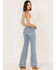 Image #3 - Shyanne Women's Light Wash High Rise Seamed Flare Jeans, Light Wash, hi-res