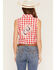 Image #4 - Shyanne Women's Dunes Gingham Tie-Front Sleeveless Pearl Snap Western Shirt, Red, hi-res