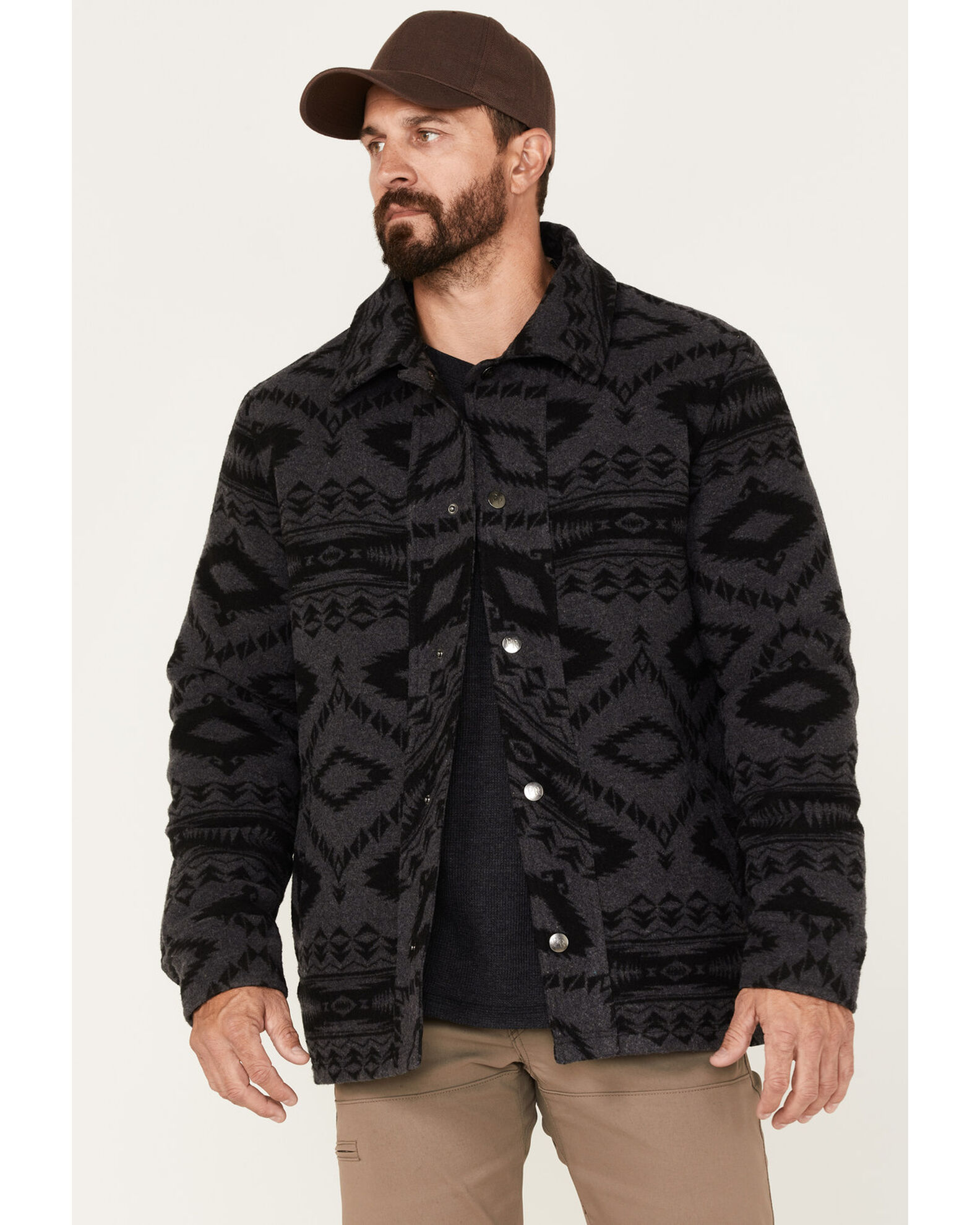 Mens aztec print commander wool jacket discount