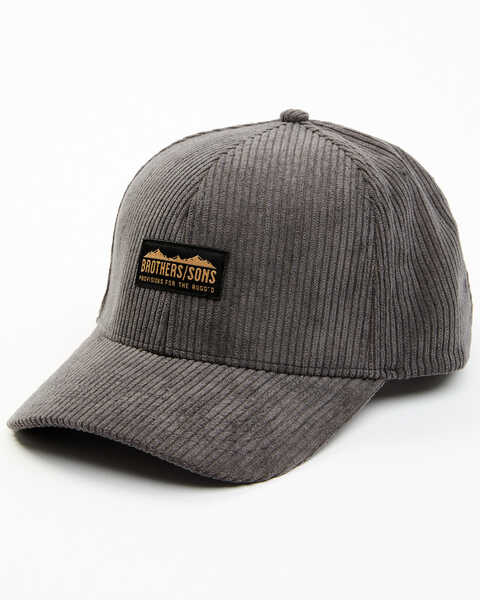 Brother and Sons Men's Gray Corduroy Ball Cap, Grey, hi-res