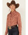 Rough Stock by Panhandle Women's Long Sleeve Snap Western Shirt, Rust Copper, hi-res