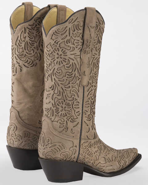 Image #3 - Corral Women's Bone Cutout Cowgirl Boots - Snip Toe, , hi-res