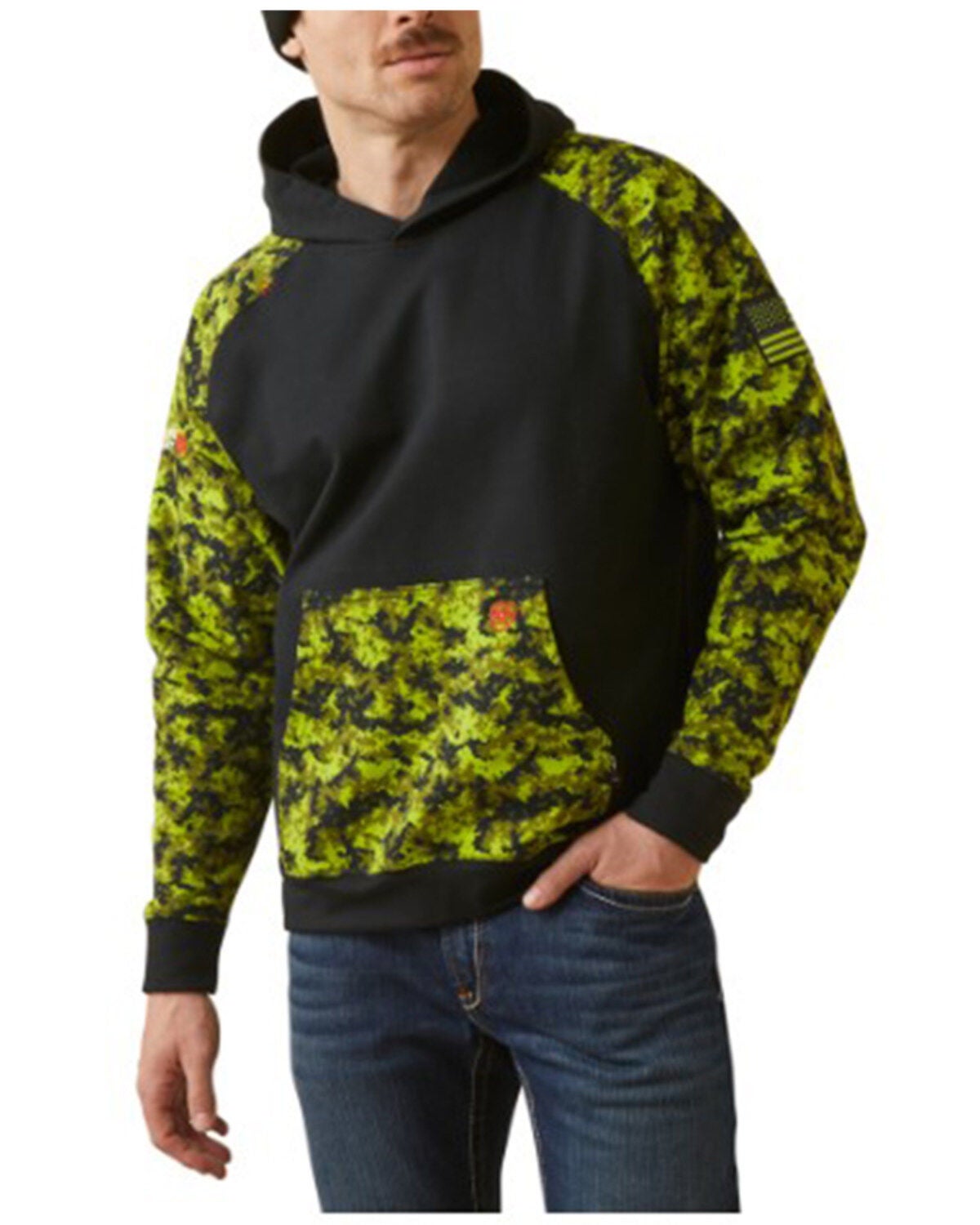 Ariat Men's FR DuraStretch Patriot Hoodie, Black, hi-res