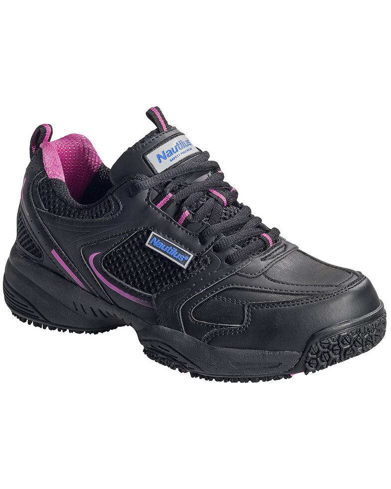 Nautilus Women's Steel Toe Slip Resistant Safety Shoes, Black, hi-res