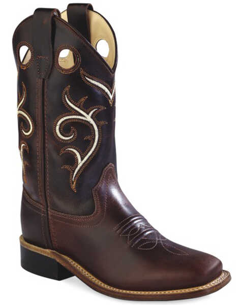 Image #1 - Old West Kids' Brown Swirl Western Boots - Square Toe, , hi-res