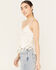 Shyanne Women's Crochet Fringe Tank, White, hi-res
