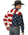 Roper Men's American Flag Long Sleeve Western Shirt, White, hi-res