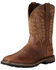 Image #1 - Ariat Men's Groundbreaker Square Toe Western Work Boots, Brown, hi-res