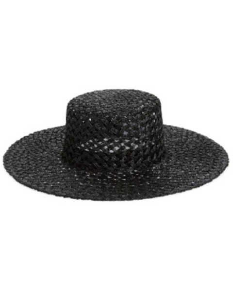 Lack Of Color Women's Black Sunny Dip Western Straw Hat , Black, hi-res