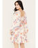 Angie Women's Long Sleeve Floral Mini Dress, Ivory, hi-res