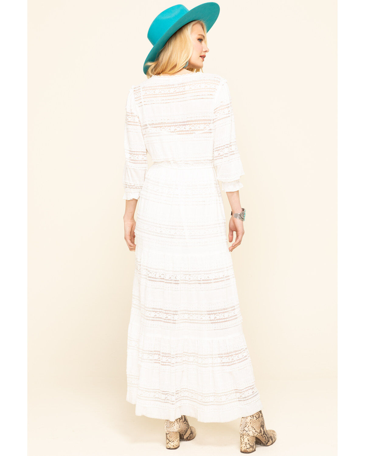 taliana white lace button back maxi dress