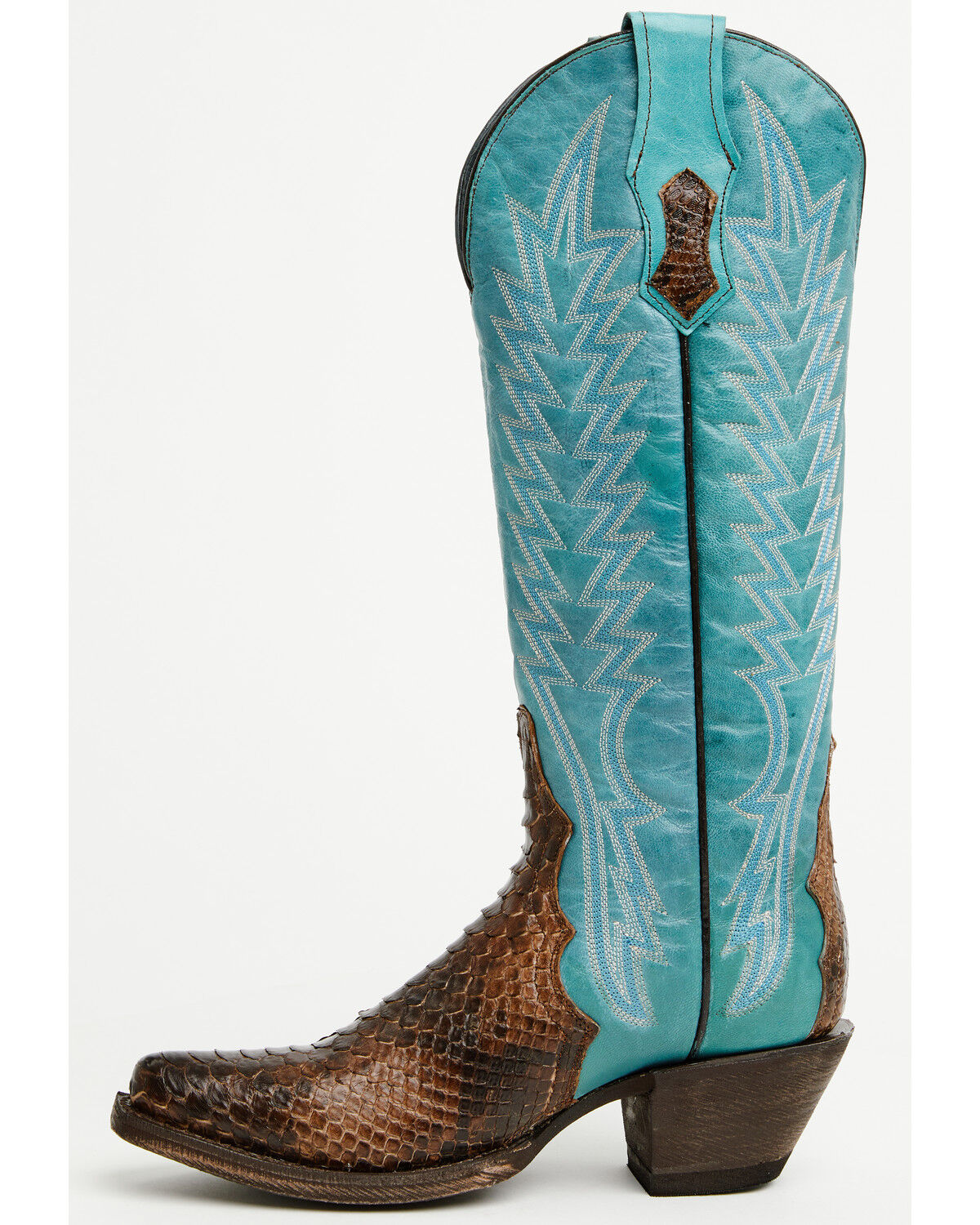 Image #3 - Tanner Mark Women's Exotic Python Tall Western Boots - Snip Toe, Honey, hi-res