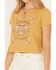 Image #3 - Wild Crow Women's Wild Birds Grommet Short Sleeve Graphic Tee, Mustard, hi-res