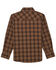 Image #2 - Wrangler Retro Boys' Plaid Print Long Sleeve Snap Western Shirt, Brown, hi-res