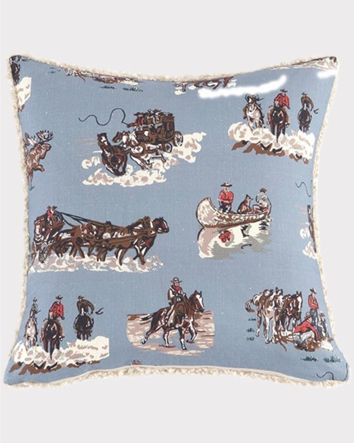 Image #1 - HiEnd Accents Settler Teddy-Backed Pillow, Blue, hi-res