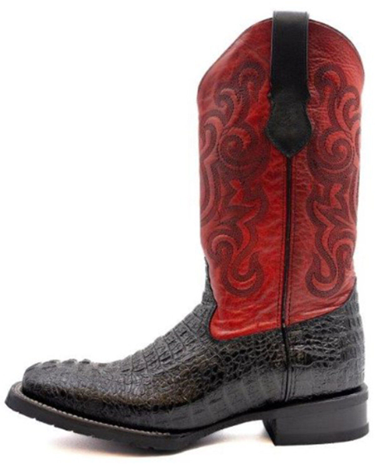 Image #3 - Ferrini Men's Crocodile Print Western Boots - Broad Square Toe, Black, hi-res