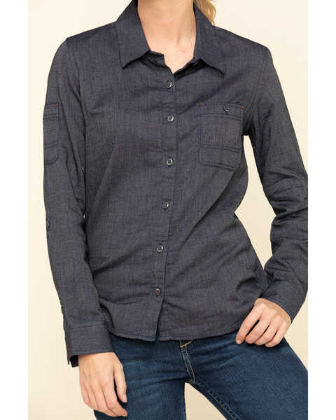 Image #4 - Dovetail Workwear Women's Indigo Herringbone Givens Work Shirt, , hi-res