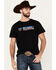 Image #1 - Rock & Roll Denim Men's Americana Logo Short Sleeve Graphic T-Shirt, Black, hi-res
