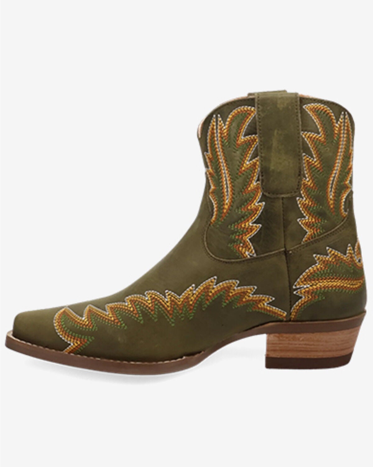 Image #3 - Dingo Women's Laurel Western Booties - Snip Toe, Olive, hi-res