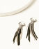 Image #1 - Shyanne Women's Leather Fringe Steer Head Earrings, Silver, hi-res